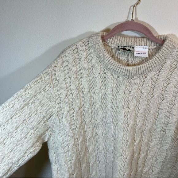 Highland Craft Cream 100% Wool Scotland Sweater Men’s Medium - Picture 4 of 9